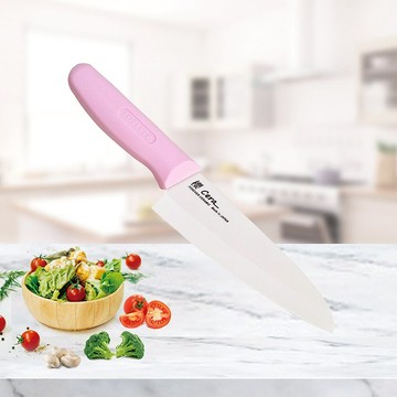 日本 FOREVER 製造鋒愛華櫻系列滑性陶瓷刀16CM(粉柄)