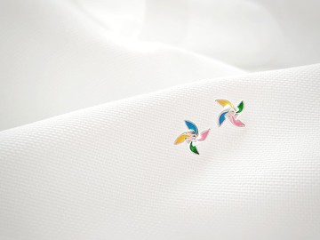 童趣風車 - 純銀 耳針 銀飾 日系清新 透明感 耳環 飾品