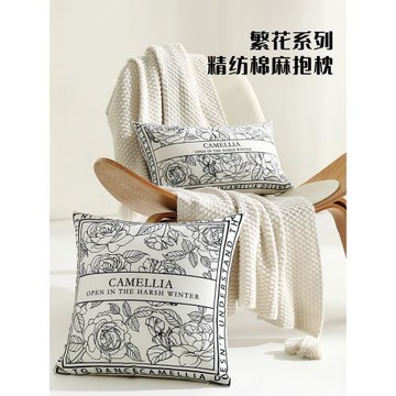 藝喜緣棉麻ins風抱枕沙發客廳輕奢高級感家用飄窗靠墊辦公室腰靠