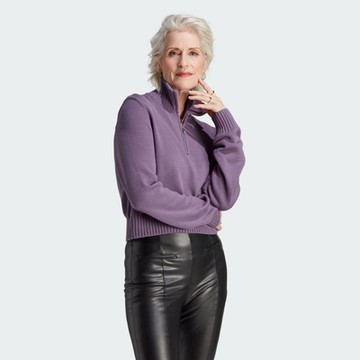 【adidas 愛迪達】 PREMIUM ESSENTIALS 短版針織長袖上衣 女 - Originals IJ8296