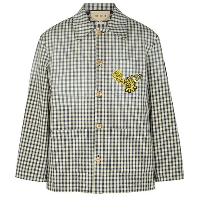 グッチ Gucci メンズ ジャケット アウター X Freya Hartas Checked Twill Jacket Blue 通販 Lineポイント最大0 5 Get Lineショッピング