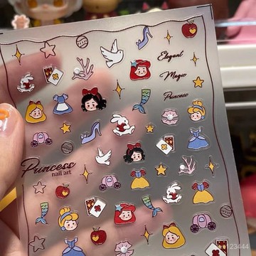 🔥臺灣發貨🔥小紅書衕款公主美甲貼紙多巴胺可愛搞怪立體果凍手賬水杯美甲貼紙
