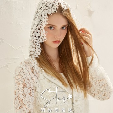 STAR 鏤空蕾絲連帽棒球外套