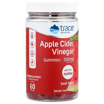 Trace, 蘋果醋軟糖，草莓蜜瓜味，500 毫克，60 粒裝