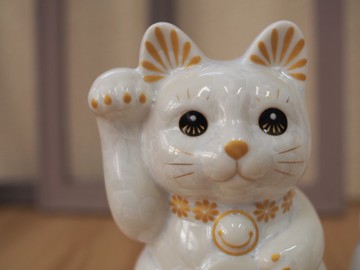 京燒 清水燒 |花結晶 小 白 右手 開運