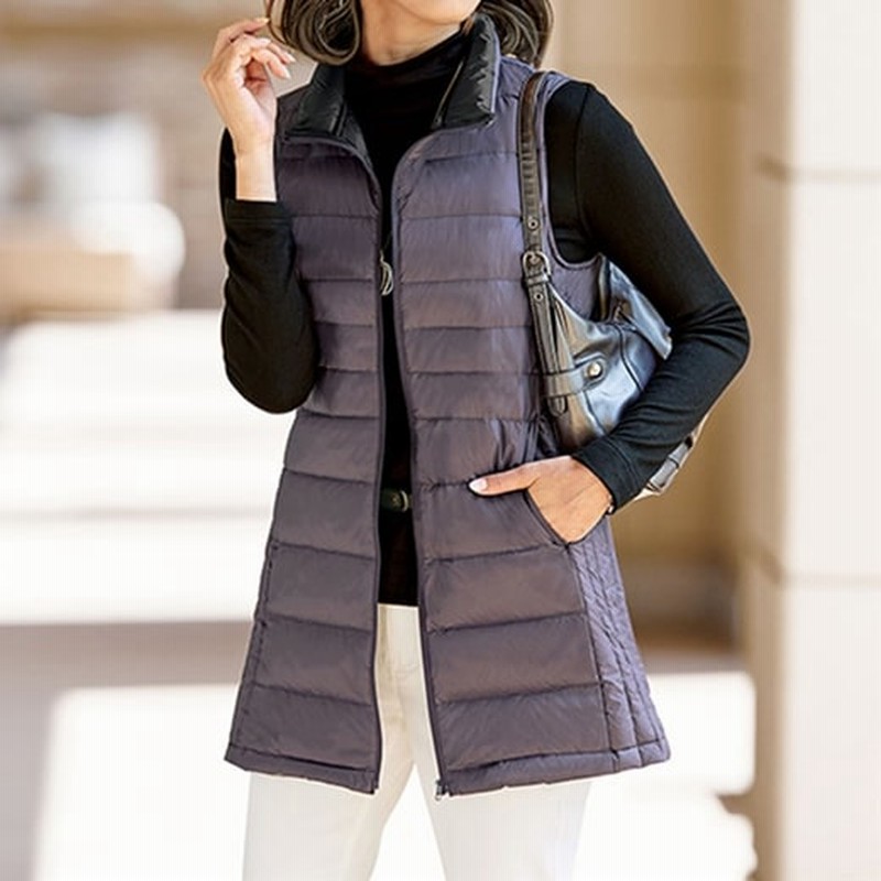 配色ロングベスト 新品