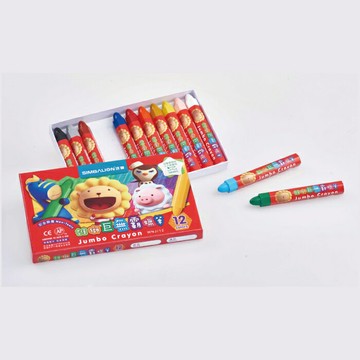 寒暑假必備 熱銷推薦 滿額再折【史代新文具】雄獅SIMBALION WNJ-12奶油獅巨無霸蠟筆12色