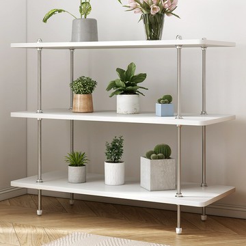 免運 開立發票 置物架簡約落地客廳不銹鋼多層書架臥室收納架展示架中書櫃