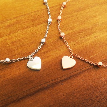 浪漫心光 愛心 純銀手鍊(2色可選-白K金/玫瑰金)