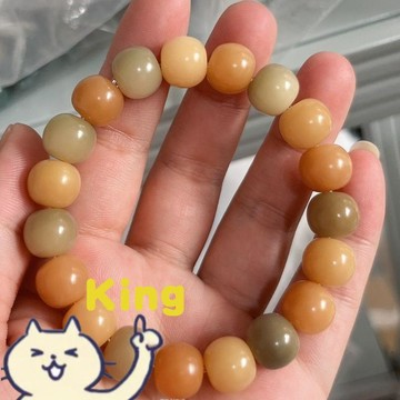 【臺灣出貨】原生態胖蘋果奶黃敦煌多寶彩虹菩提根手串手持 耐心盤撫養出溫潤包漿男女日常配戴把玩收藏選購精工拋磨圓潤手感舒適