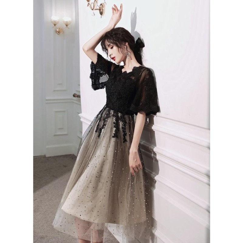 ドレス パーティー シースルー ロング 無地 半袖 スリット ~3XL 送料無料】パーティードレス ドレス ドレスワンピース ロング