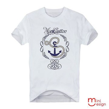 Minidesign-浪漫海錨潮流設計短T 五色