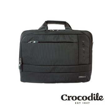 Crocodile鱷魚皮件 12吋筆電公事包 三用型手提/後背/斜側背 Biz 3.0系列 0104-07810-黑色
