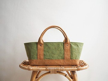 定做 [ARMY DUCK] 帶蓋托特包 Yokonaga Light Olive x Camel