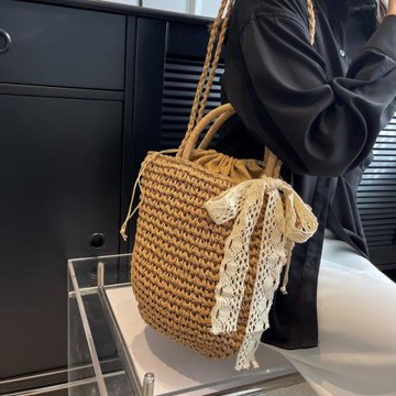 時尚編織包包2023新款潮ins休閑包氣質淑女包草編包單肩包斜挎包