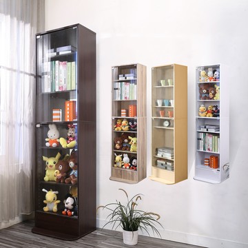 BuyJM MIT低甲醛耐重六層鏡面背板展示櫃/收納櫃/玻璃櫃/公仔櫃漂流木色