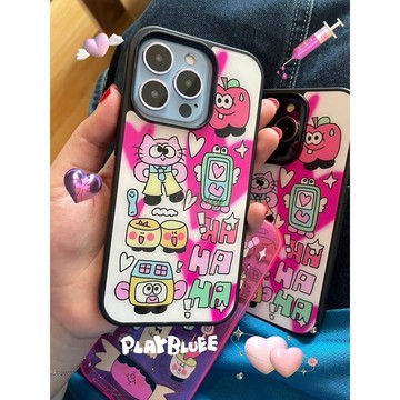 i16手機殼.韓風小眾涂鴉貓咪16promax蘋果15手機殼iPhone1314軟1211防摔xr女