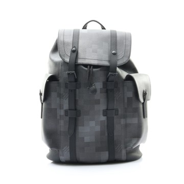 LOUIS VUITTON LV 路易威登 Christopher MM 後背包 黑色 棋盤格帆布 M14952 【二手名牌BRAND OFF】