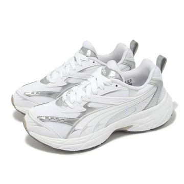Puma 休閒鞋 Morphic AstroEscape 女鞋 白 銀 拼接 緩衝 復古跑鞋 40131301