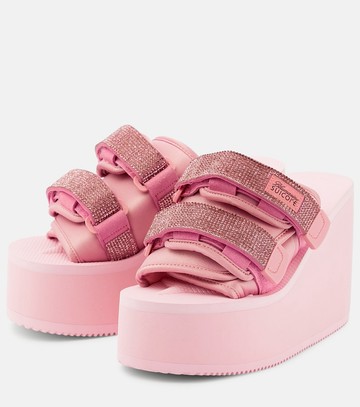 Blumarine X Suicoke Moto embellished platform slides
