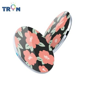 24H快速出貨 TRON 15W無線充電盤 平塗手繪花1 快速充電板 充電器