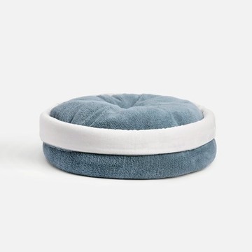 WARM TOUCH 石墨烯保暖法蘭絨抑臭寵物床80cm 藍灰