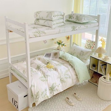 上下鋪大學生純棉三件套單人被罩床笠學校新生宿舍被褥全套六件套