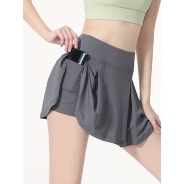 假兩件運動短裙褲女夏季跑步透氣健身速干短褲休閑防走光瑜伽褲子