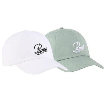 Puma 帽子 棒球帽 老帽 刺繡 純棉 白/綠【運動世界】02599602/02599603