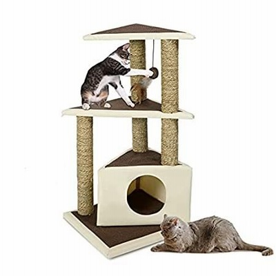 特別価格ABclown Cat Tree 32" Cat Tower for Indoor Cats, Multi-Level Cat House Condo好評販売中