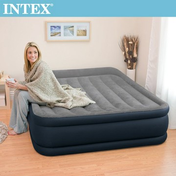 【INTEX】豪華三層圍邊內建電動幫浦雙人加大充氣床/充氣床-寬152cm 15020070(64135ED)