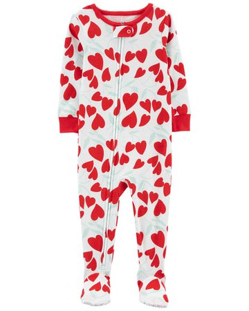 Toddler 1-Piece Cherry 100% Snug Fit Cotton Footie PJs