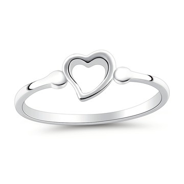 AchiCat．925純銀戒指．一顆真心．愛心．淑女尾戒．防小人戒指．生日禮物．AS9025