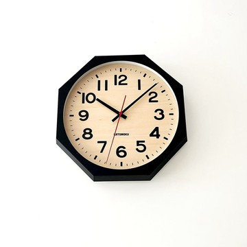 KATOMOKU muku clock 15 膠合板錶盤 (km-107BK8) 掛鐘 日本製造