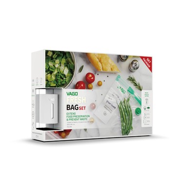 VAGO 食物真空袋全配禮盒組(真空機+食物真空袋_S*5+M*5