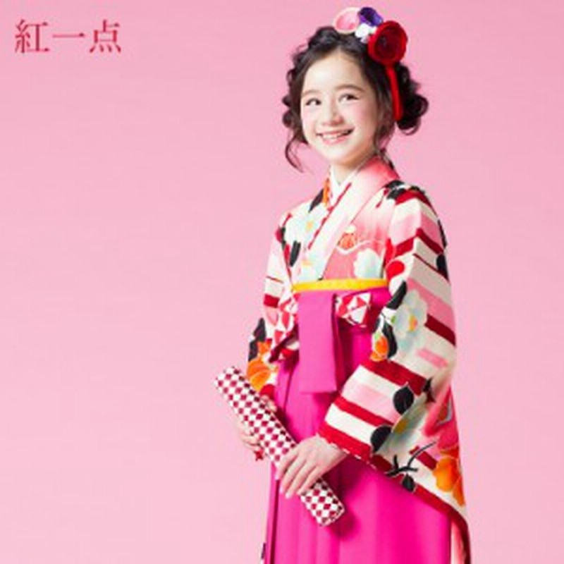 レンタル 紅一点 卒業式 袴 小学生 女の子 小学校 ジュニア卒業式袴レンタルセット クリーム地に赤 ピンク縞とレトロ椿 レトロ 通販 Lineポイント最大1 0 Get Lineショッピング