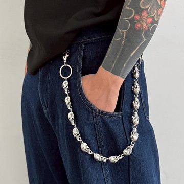 骷髏腰鍊個性嘻哈復古潮流街頭裝飾配飾男女