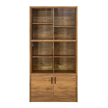 思博識寬玻璃書櫃 收納櫃 展示櫃 黃金橡木色