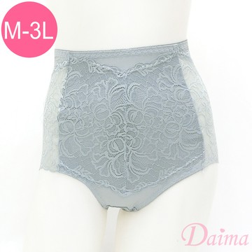 內褲 (M-XXXL)白石墨烯彈力輕塑蕾絲褲_灰色#1014