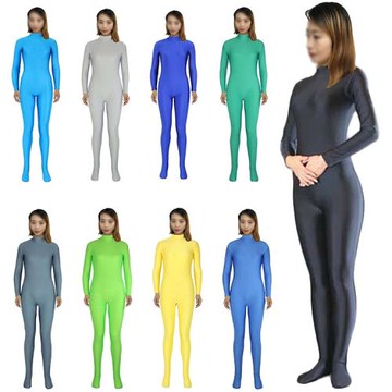 全包緊身衣純色變裝體操服舞臺演出服無頭無手牛奶絲連體塑身衣