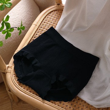 【Maggie+】高腰無痕純棉無縫高彈舒適收腹提臀女用內褲-黑色