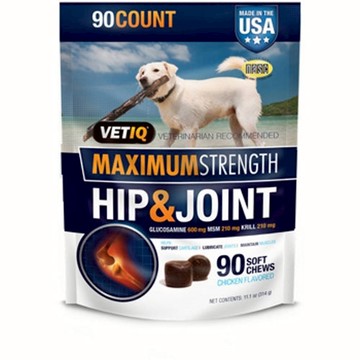 Maximum Strength Hip & Joint for Dogs 90 Soft Chews by Vet IQ