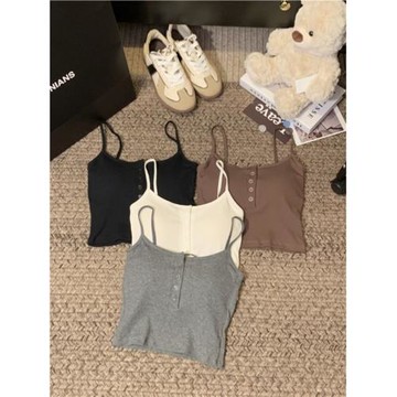 美背修身短款辣妹無袖吊帶背心