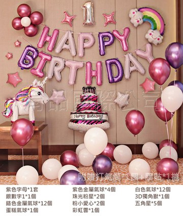 其他事務用品 【歡樂童年套餐四】台灣現貨 周歲生日派對場景佈置裝飾 生日氣球套裝 兒童玩具 鋁膜氣球 字母數字.