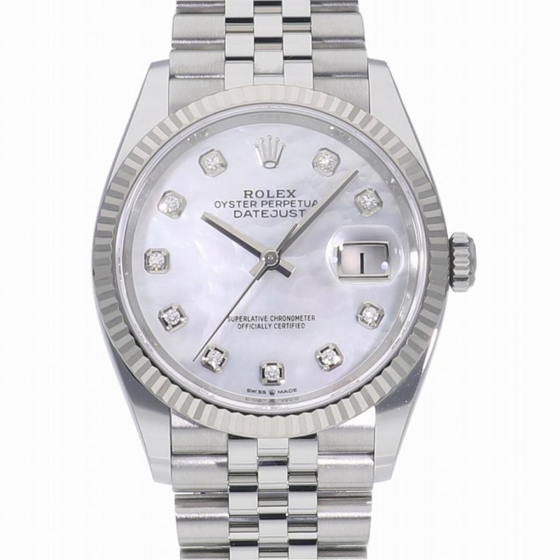 ロレックス デイトジャスト 36 ホワイトシャル 126234NG 中古 メンズ（男性用） 送料無料 腕時計 | LINEショッピング