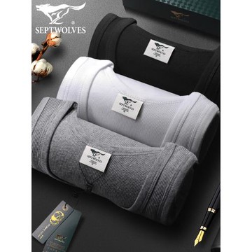 七匹狼男士純棉背心夏季吸汗跨欄運動健身粗螺紋打底汗衫內穿吊帶