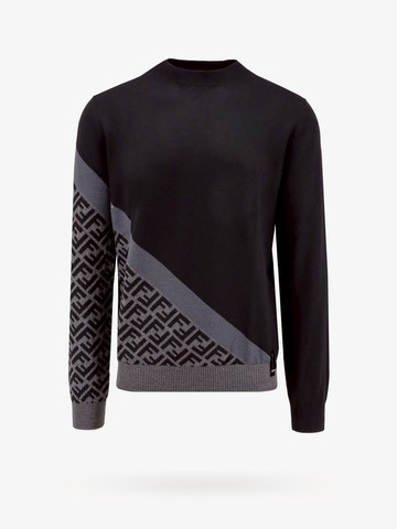Wool sweater with fendi diagonal motif - FENDI - gender_Man