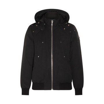 Moose Knuckles - Black Cotton Blend Ballistic Bomber Down Jacket