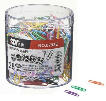 SDI 手牌 彩色迴紋針 0792E (28mm) (500入/盒)【APP滿額下單10%點數(單一帳號最高5000點)】1/31止