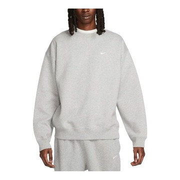 Nike Solo Swoosh Fleece Crew Sweat 'Dark Grey Heather White'